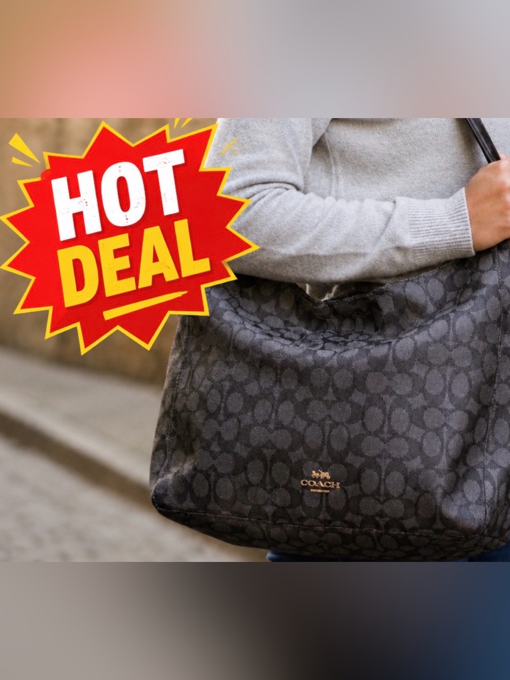 Coach Celeste Convertible Hobo Signature Jacquard Canvas Shoulder Crossbody Bag